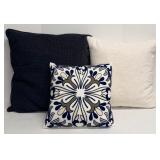 Scott Living, A&B Home Group Inc & Pacific Coast Throw Pillows - 3 Pillow Set - Navy & Cream & Patterned