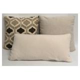 Chavan Interiors Ikat Throw Pillow Set - Beige Taupe & Black, 3-Piece