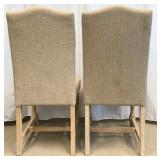 Pair of Beige Upholstered Chairs with Nailhead Trim Imported by JGW Furniture (Matches lot 13)