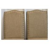 Pair of Beige Upholstered Chairs with Nailhead Trim Imported by JGW Furniture (Matches lot 12)