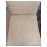 Pair of Beige Upholstered Chairs with Nailhead Trim Imported by JGW Furniture (Matches lot 12)