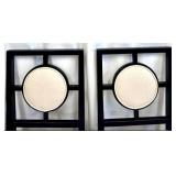 Pair of Wellhouse International CO.,LTD Black Wood Dining Chairs with Round Upholstered Backs & Cream Seats (Matches Lot 14 & 16)