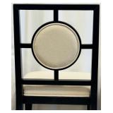 Pair of Wellhouse International CO.,LTD Black Wood Dining Chairs with Round Upholstered Backs & Cream Seats (Matches Lot 14 & 16)