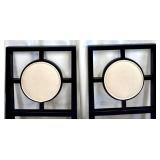 Pair of Wellhouse International CO.,LTD Black Wood Dining Chairs with Round Upholstered Backs & Cream Seats (Matches Lot 14 & 15)