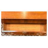 Antique Mahogany Drop-Front Secretary Desk with Leather Writing Surface & Brass Pulls