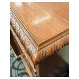 Antique Mahogany Sideboard Buffet with Carved Arched Panels & Brass Hardware