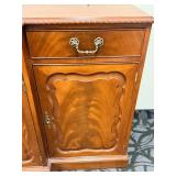 Antique Mahogany Sideboard Buffet with Carved Arched Panels & Brass Hardware