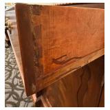 Antique Mahogany Sideboard Buffet with Carved Arched Panels & Brass Hardware