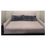 Studio M Interiors Textured Gray Upholstered Sofa with Plush Cushions