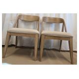 Danish Oak Dining Chairs - Pair, Mid-Century Modern (Matches Lot 26)