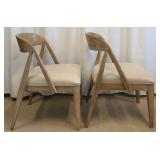 Danish Oak Dining Chairs - Pair, Mid-Century Modern (Matches Lot 26)