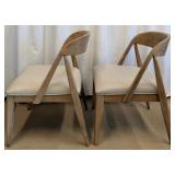 Danish Oak Dining Chairs - Pair, Mid-Century Modern (Matches Lot 26)