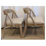 Danish Oak Dining Chairs - Pair, Mid-Century Modern (Matches Lot 25)