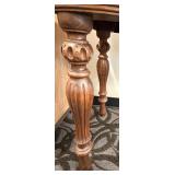 Antique Secretary Desk with Drop-Front Writing Surface, Turned Legs and Accompanying Chair