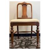 Antique Secretary Desk with Drop-Front Writing Surface, Turned Legs and Accompanying Chair