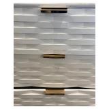 Dresser - White Textured 4-Drawer with Brass Handles & Gold Legs