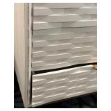 Dresser - White Textured 4-Drawer with Brass Handles & Gold Legs