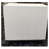 Dresser - White Textured 4-Drawer with Brass Handles & Gold Legs
