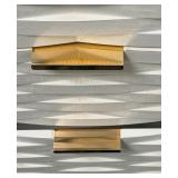 Dresser - White Textured 4-Drawer with Brass Handles & Gold Legs