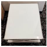 End Table - Chrome & Glass 2-Tier with Casters