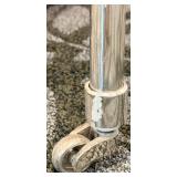 End Table - Chrome & Glass 2-Tier with Casters