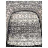 Sam Moore Accent Chair - Grey & White Geometric Upholstery, Dark Wood Legs