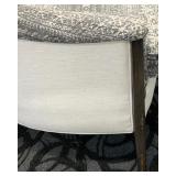 Sam Moore Accent Chair - Grey & White Geometric Upholstery, Dark Wood Legs