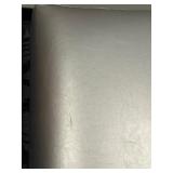 Gray Faux Leather Ottoman Bench with Turned Wood Legs & Casters