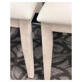 Honai Dining Chairs - White Upholstered Seats - Light Wood Finish - Slatted Back - Set of 2 (Matches Lot 36)