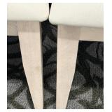 Honai Dining Chairs - White Upholstered Seats - Light Wood Finish - Slatted Back - Set of 2 (Matches lot 35)