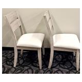 Honai Dining Chairs - White Upholstered Seats - Light Wood Finish - Slatted Back - Set of 2 (Matches lot 35)