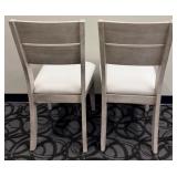 Honai Dining Chairs - White Upholstered Seats - Light Wood Finish - Slatted Back - Set of 2 (Matches lot 35)