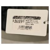 Farmhouse Dining Table - Whitewashed Plank Top & Central Pedestal Base