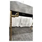 Vinyl Console Table with Gold Bamboo style Legs - 2 Drawers