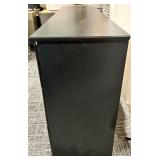 Black 6-Drawer Dresser - Two-Column Layout with Brushed Metal Handles