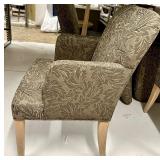 Pair of Armchairs - Leaf-patterned Upholstery #1