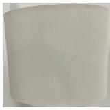 Turquoise Ceramic Table Lamp with Geometric Pattern & White Drum Shade