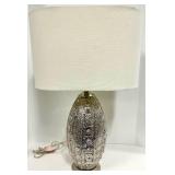 Crystal Mosaic Table Lamp with Cream Linen Shade