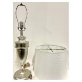 Table Lamp - Brushed Nickel & White Fabric Shade