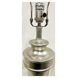 Table Lamp - Brushed Nickel & White Fabric Shade