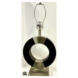 Donut Ring Table Lamp - Linen Shade & Metal Base