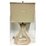 Hourglass Table Lamp - Cream Textured Base & Linen Shade - #2