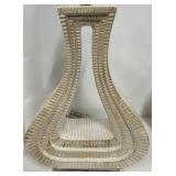 Hourglass Table Lamp - Cream Textured Base & Linen Shade - #2