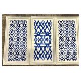 Blue & White Panels - Set of 3