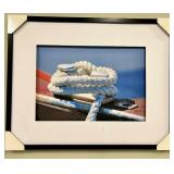 Nautical Rope Photo in Frame & Boat Deck Scene