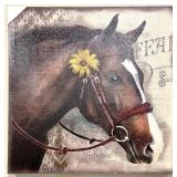 Horse Head Canvas Art & Yellow Flower in Ear