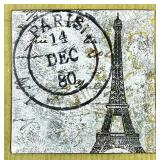 Paris Eiffel Tower Framed Wall Art - Black Frame & Cream & Gray Mat