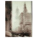 Framed Vintage Sepia City Street Photo