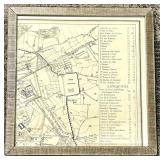 Map Print - Antiquités Framed Old French Map with Monument Listings