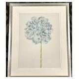 Blue Hydrangea Floral Wall Art - Framed Print in Silver Frame